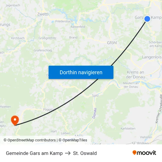 Gemeinde Gars am Kamp to St. Oswald map