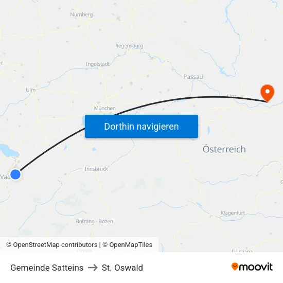 Gemeinde Satteins to St. Oswald map