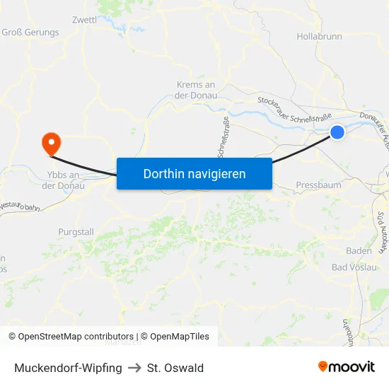 Muckendorf-Wipfing to St. Oswald map
