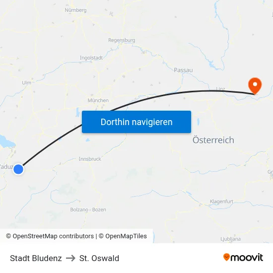 Stadt Bludenz to St. Oswald map