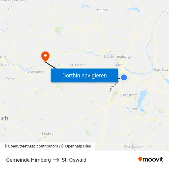 Gemeinde Himberg to St. Oswald map