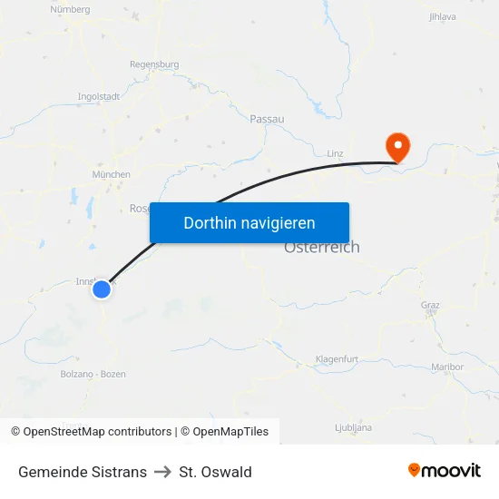 Gemeinde Sistrans to St. Oswald map