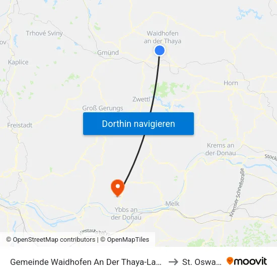 Gemeinde Waidhofen An Der Thaya-Land to St. Oswald map