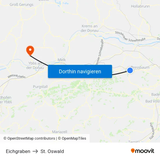Eichgraben to St. Oswald map