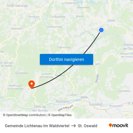 Gemeinde Lichtenau Im Waldviertel to St. Oswald map