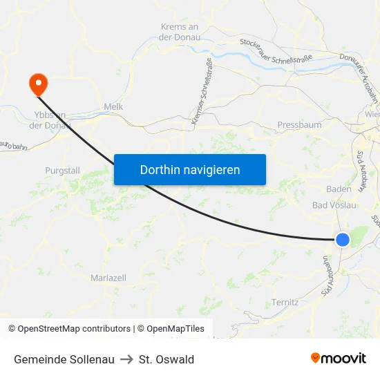 Gemeinde Sollenau to St. Oswald map