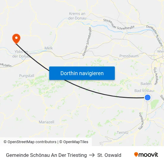 Gemeinde Schönau An Der Triesting to St. Oswald map