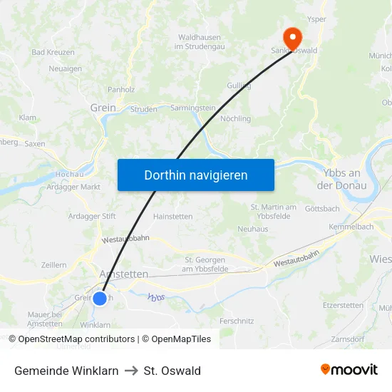 Gemeinde Winklarn to St. Oswald map