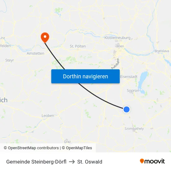Gemeinde Steinberg-Dörfl to St. Oswald map