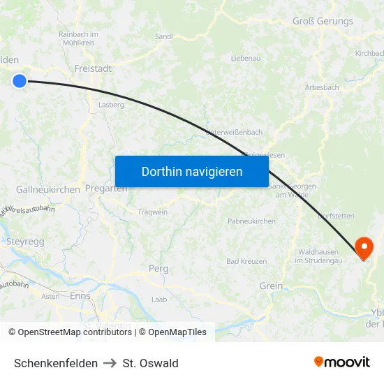 Schenkenfelden to St. Oswald map