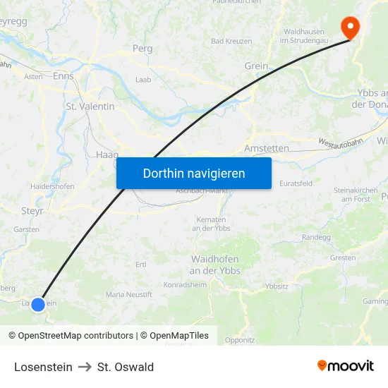 Losenstein to St. Oswald map