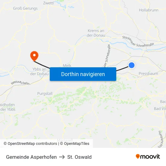 Gemeinde Asperhofen to St. Oswald map