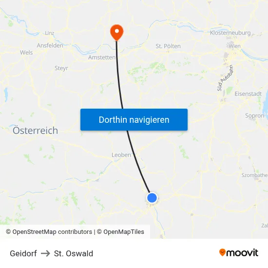 Geidorf to St. Oswald map