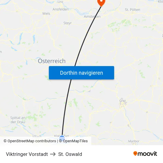 Viktringer Vorstadt to St. Oswald map