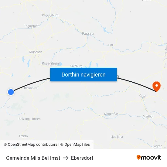 Gemeinde Mils Bei Imst to Ebersdorf map