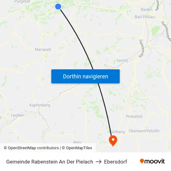 Gemeinde Rabenstein An Der Pielach to Ebersdorf map