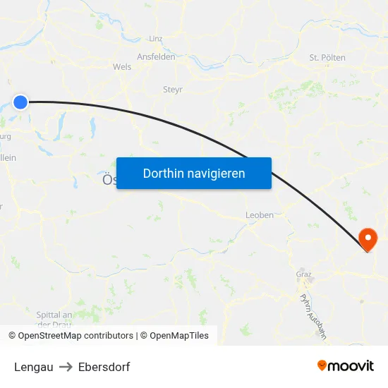 Lengau to Ebersdorf map