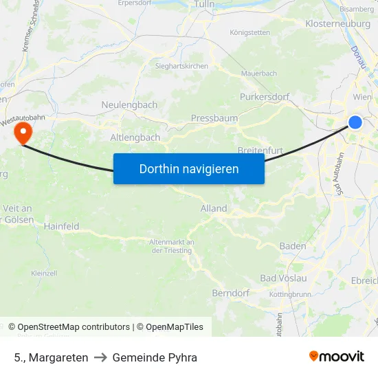 5., Margareten to Gemeinde Pyhra map