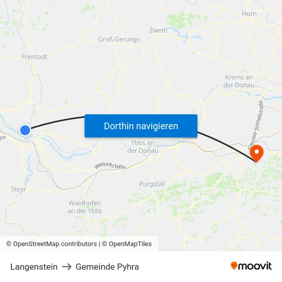 Langenstein to Gemeinde Pyhra map