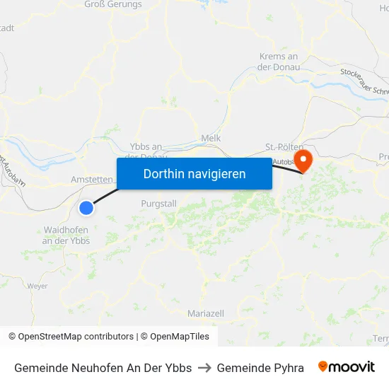 Gemeinde Neuhofen An Der Ybbs to Gemeinde Pyhra map