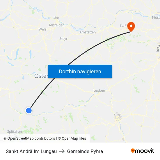 Sankt Andrä Im Lungau to Gemeinde Pyhra map