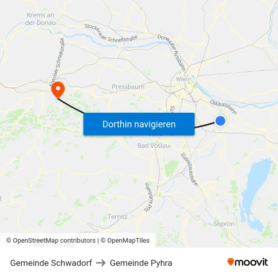Gemeinde Schwadorf to Gemeinde Pyhra map