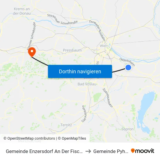 Gemeinde Enzersdorf An Der Fischa to Gemeinde Pyhra map