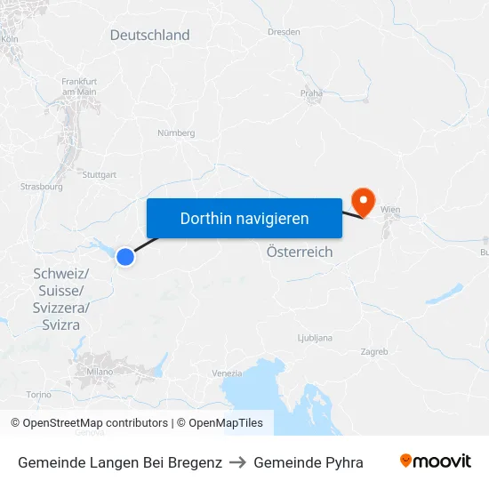 Gemeinde Langen Bei Bregenz to Gemeinde Pyhra map