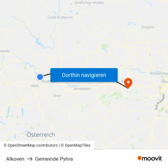 Alkoven to Gemeinde Pyhra map