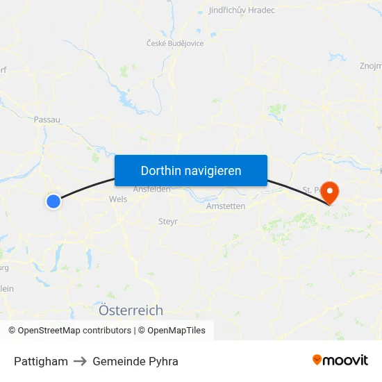 Pattigham to Gemeinde Pyhra map