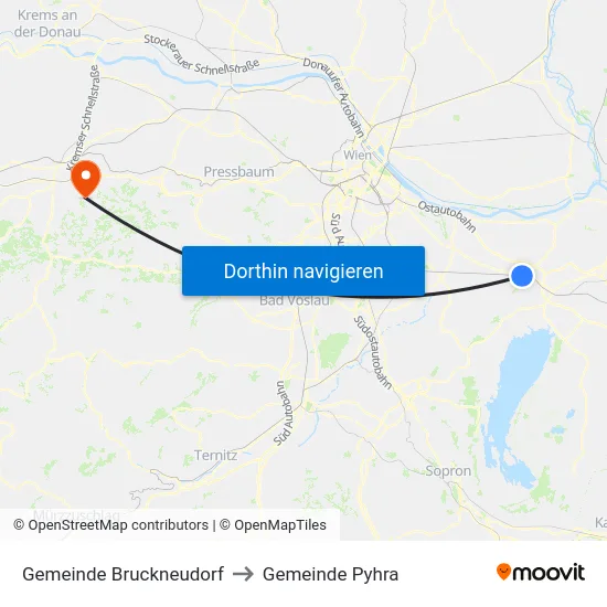 Gemeinde Bruckneudorf to Gemeinde Pyhra map