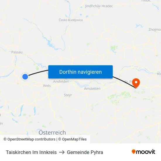 Taiskirchen Im Innkreis to Gemeinde Pyhra map