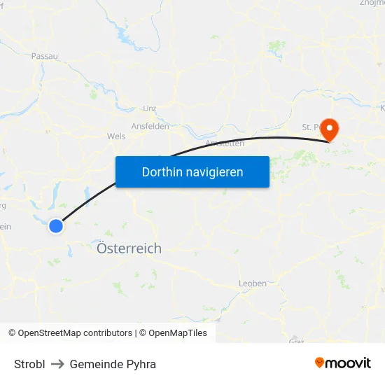 Strobl to Gemeinde Pyhra map