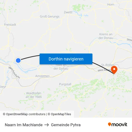 Naarn Im Machlande to Gemeinde Pyhra map