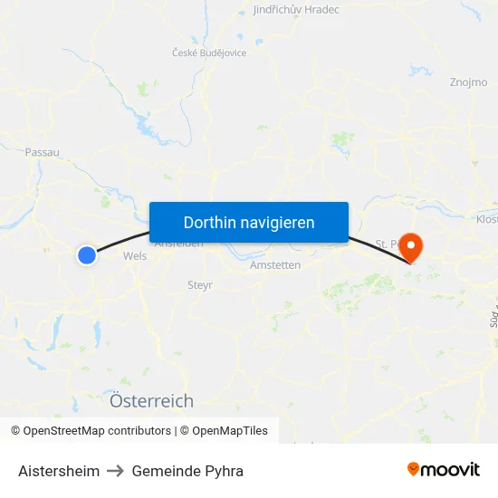 Aistersheim to Gemeinde Pyhra map