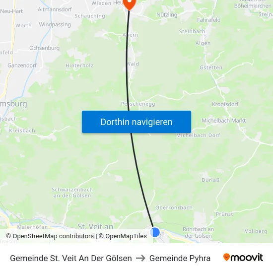 Gemeinde St. Veit An Der Gölsen to Gemeinde Pyhra map