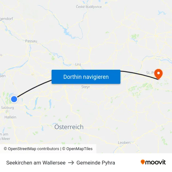 Seekirchen am Wallersee to Gemeinde Pyhra map