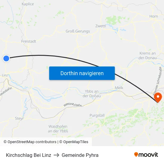 Kirchschlag Bei Linz to Gemeinde Pyhra map