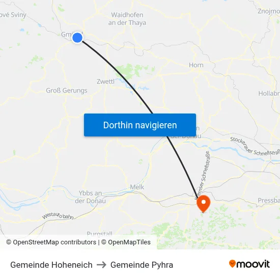 Gemeinde Hoheneich to Gemeinde Pyhra map