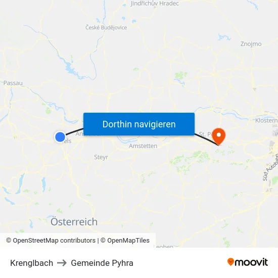 Krenglbach to Gemeinde Pyhra map