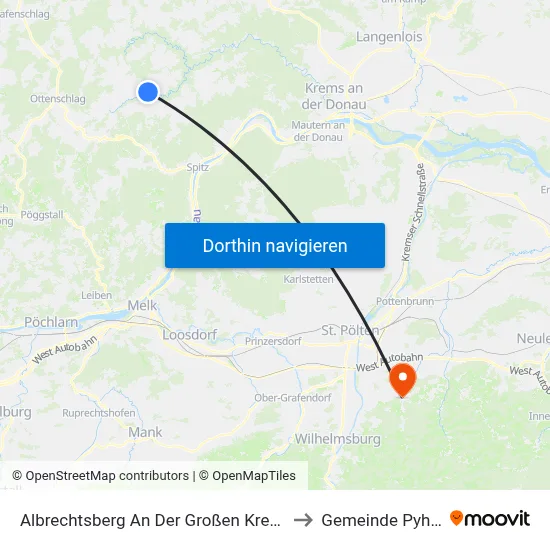 Albrechtsberg An Der Großen Krems to Gemeinde Pyhra map