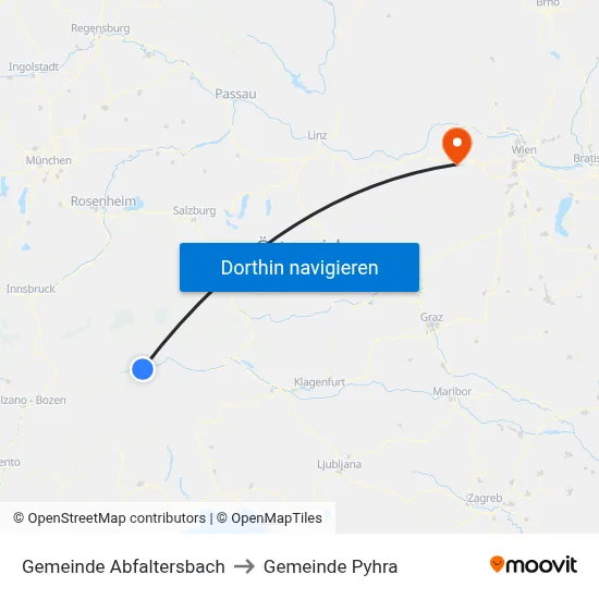 Gemeinde Abfaltersbach to Gemeinde Pyhra map