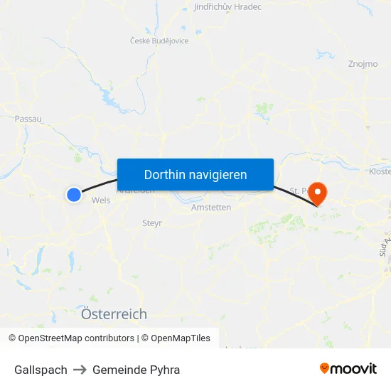 Gallspach to Gemeinde Pyhra map