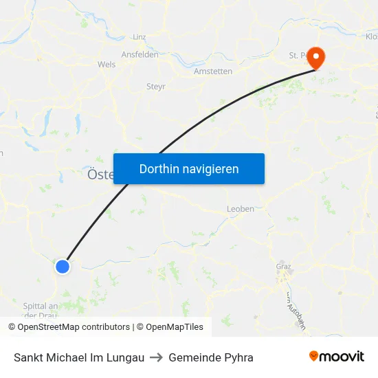 Sankt Michael Im Lungau to Gemeinde Pyhra map