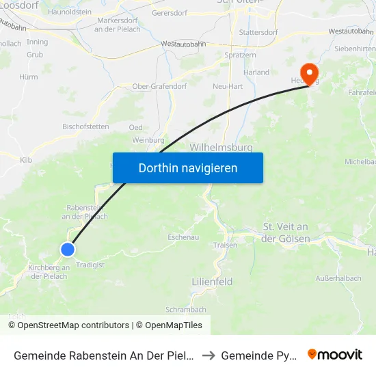 Gemeinde Rabenstein An Der Pielach to Gemeinde Pyhra map