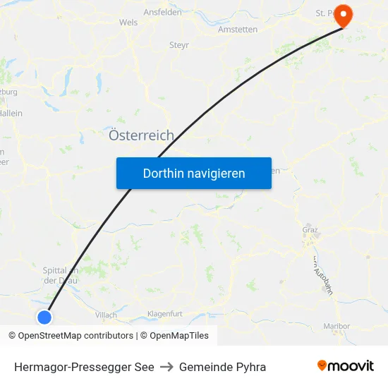 Hermagor-Pressegger See to Gemeinde Pyhra map