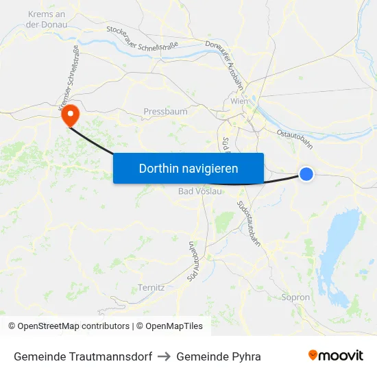 Gemeinde Trautmannsdorf to Gemeinde Pyhra map
