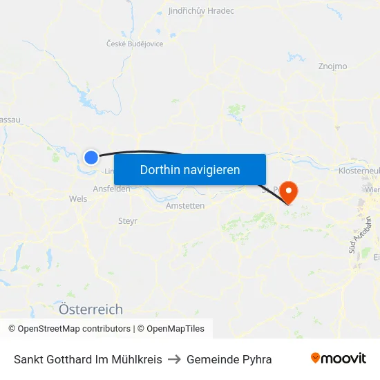 Sankt Gotthard Im Mühlkreis to Gemeinde Pyhra map