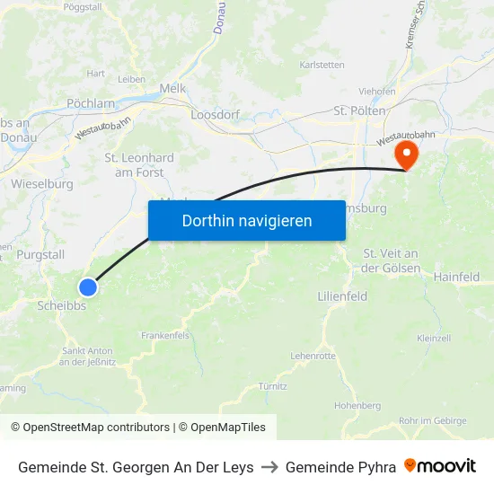 Gemeinde St. Georgen An Der Leys to Gemeinde Pyhra map