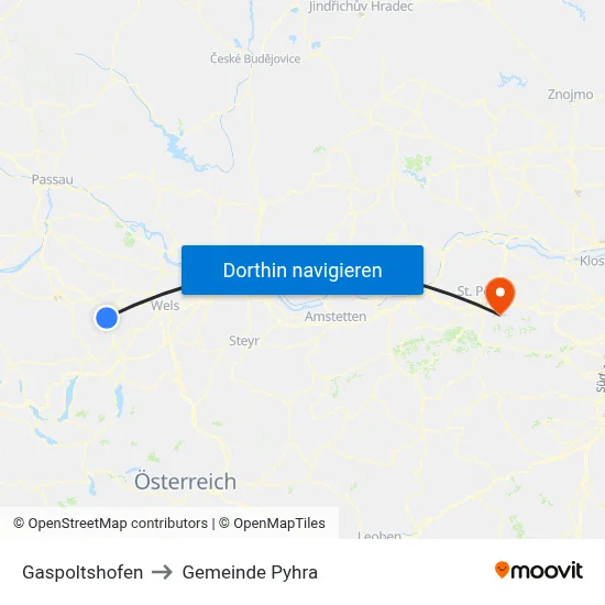 Gaspoltshofen to Gemeinde Pyhra map